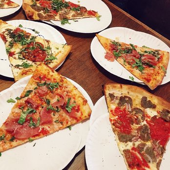 Five Points Pizza - slices of prosciutto and basil (my fav!), meatball pie, and caprese (both of which were daily specials) - Italian Near Me - Nashville, Tennessee