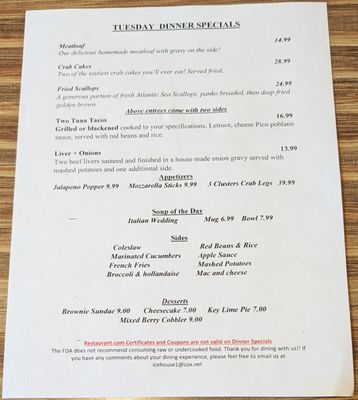 Menu photo 1 Ice House Restaurant Virginia Beach, VA