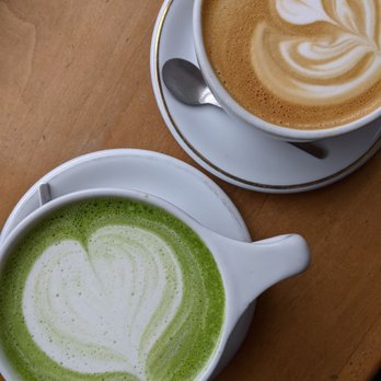 Caffe Vita. - Matcha latte + caramel latte - Coffee & Tea Near Me - Seattle, Washington