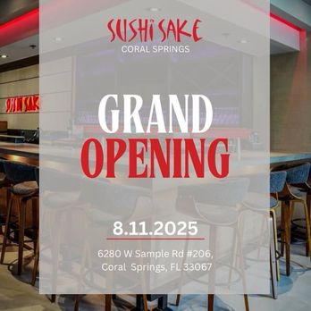 Sushi Sake - Grand opening 8/11/25 - Sushi Bars Near Me - Coral Springs, Florida Sushi Sake - Grand opening 8/11/25 - Sushi Bars Near Me - Coral Springs, Florida