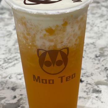 Moo Tea - Peach Tea with Yakult Foam - Tea Rooms Near Me - Alhambra, California Moo Tea - Peach Tea with Yakult Foam - Tea Rooms Near Me - Alhambra, California