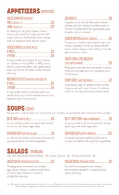 Menu photo 4 La Cueva Bar & Grill Manassas, VA Menu photo 4 La Cueva Bar & Grill Manassas, VA