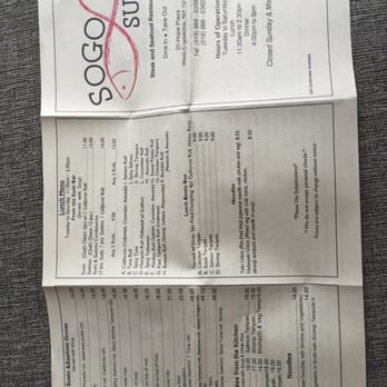 Sogo Sushi - Menu - Japanese Near Me - West Coxsackie, New York