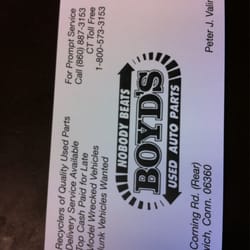 Boyd's Used Auto Parts - Business Card for owner