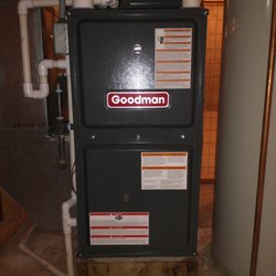 Schmidt Heating and Air Condition - Goodman condensing furnace installation. This unit was a 2 stage with variable ECM fan. This reduces operating costs.