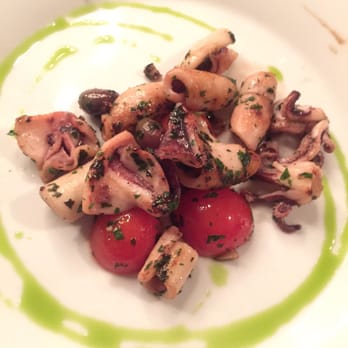 Pasta Fresca - Calamari with tomatoes and olives starter - Italian Near Me - Prague, Puerto Rico Pasta Fresca - Calamari with tomatoes and olives starter - Italian Near Me - Prague, Puerto Rico