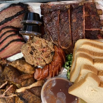 CorkScrew BBQ - Our meat spread we got a little bit (or actually A LOT) of almost everything. Didn't get the turkey or jalapeño cheese sausage. - Barbeque Near Me - Spring, Texas CorkScrew BBQ - Our meat spread we got a little bit (or actually A LOT) of almost everything. Didn't get the turkey or jalapeño cheese sausage. - Barbeque Near Me - Spring, Texas
