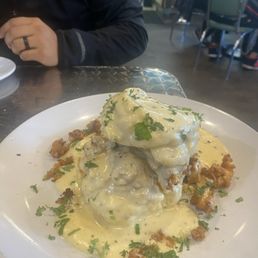 Chicken and gravy biscuit Chicken and gravy biscuit
