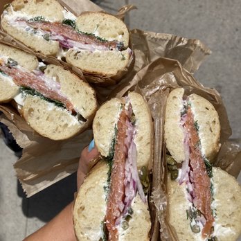 Bagelsaurus - Cold Smoked on Plain bagel - Bagels Near Me - Cambridge, Massachusetts Bagelsaurus - Cold Smoked on Plain bagel - Bagels Near Me - Cambridge, Massachusetts