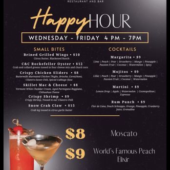 Smith and Webster - Happy hour Menu - Southern Near Me - Miami, Florida