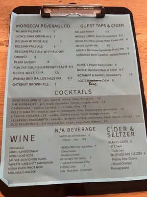 Menu photo 1 Mordecai Beverage Raleigh, NC Menu photo 1 Mordecai Beverage Raleigh, NC