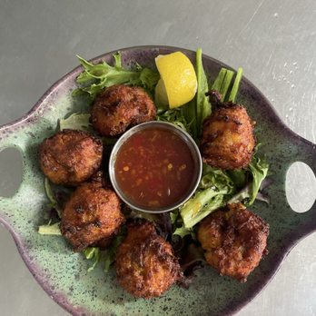 First Flight Island Restaurant & Brewery - Conch Fritters with Thai Chili Sauce as requested - New American Near Me - Key West, Florida