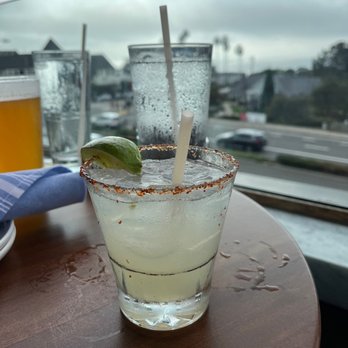 Monarch Ocean Pub - Skinny spicy margarita, view from ocean deck - Gastropubs Near Me - Del Mar, California