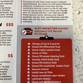Grease Monkey - Oil change services list. - Oil Change Stations Near Me - Austin, Texas Grease Monkey - Oil change services list. - Oil Change Stations Near Me - Austin, Texas