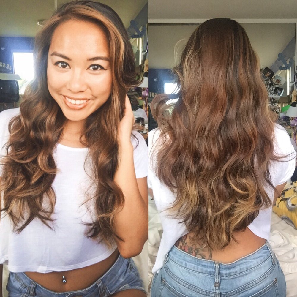 Caramel Balayage, I had a little blonde from my previous color Caramel Balayage, I had a little blonde from my previous color