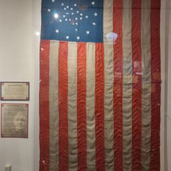 Historic flag presented to soldiers who served during the Civil War.