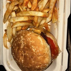 Burger combo, fries and you get a soda.