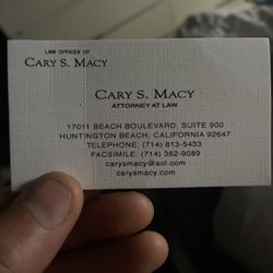 Law Office of Cary S Macy - card