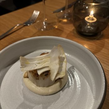 Heritage - grilled diver scallop - Modern European Near Me - Long Beach, California Heritage - grilled diver scallop - Modern European Near Me - Long Beach, California