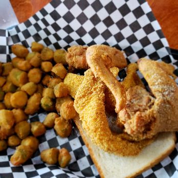 The Rolling Rooster - The food was so good!!! I ordered a combo plate (2 wings, 2 fishes and a fried okra) The best wings and fried catfish I ever had so far. - Chicken Wings Near Me - Austin, Texas