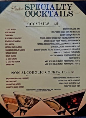 Menu photo 1 La Casa Cigars & Lounge Las Vegas, NV Menu photo 1 La Casa Cigars & Lounge Las Vegas, NV