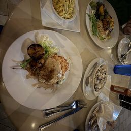 Entrees and drinks.