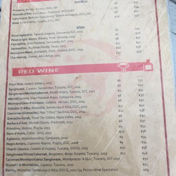 Cane Rosso - Wine list: 9/30/16 - Pizza Near Me - Dallas, Texas