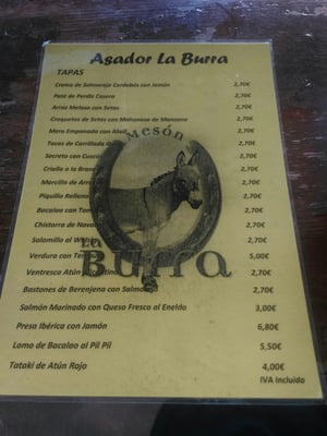 Menu photo 2 El Asador la Burra Seville, SE Menu photo 2 El Asador la Burra Seville, SE