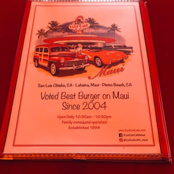 Cool Cat Cafe - Menu - Burgers Near Me - Kihei, Hawaii