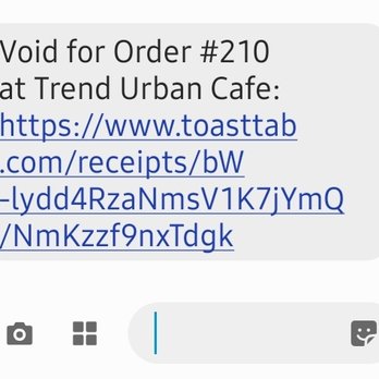 Trend Urban Cafe - When my ticket was reprinted and my food came out shortly afterwards.  Took over an hour to get my food. - Tacos Near Me - Stone Mountain, Georgia