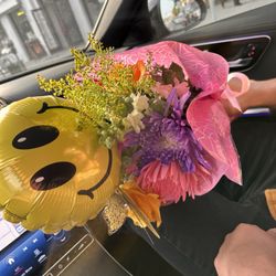Flowers and balloon