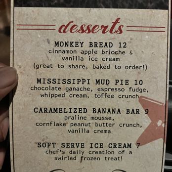Culinary Dropout - Dessert Menu looked fire also - New American Near Me - Charlotte, North Carolina