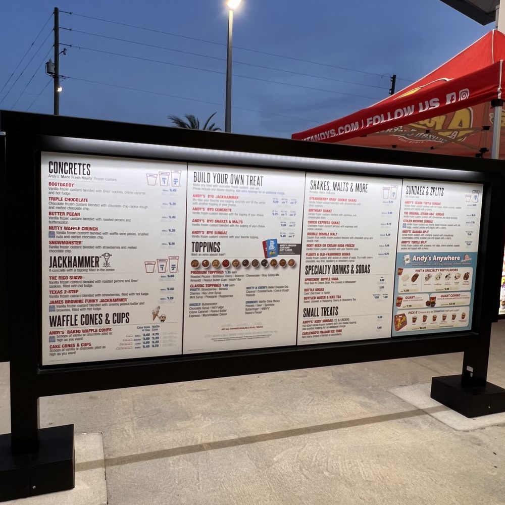 Andy's Frozen Custard - Menu - Juice Bars & Smoothies Near Me - Clearwater, Florida