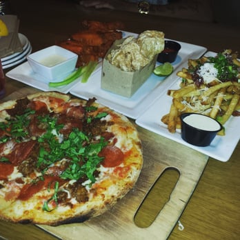 Plank - Buffalo wings, Pork Grinds, Plank Fries and Pizza...on a scale of 1-10..it was a 7. Just average tasting for the price. - Bowling Near Me - Oakland, California Plank - Buffalo wings, Pork Grinds, Plank Fries and Pizza...on a scale of 1-10..it was a 7. Just average tasting for the price. - Bowling Near Me - Oakland, California