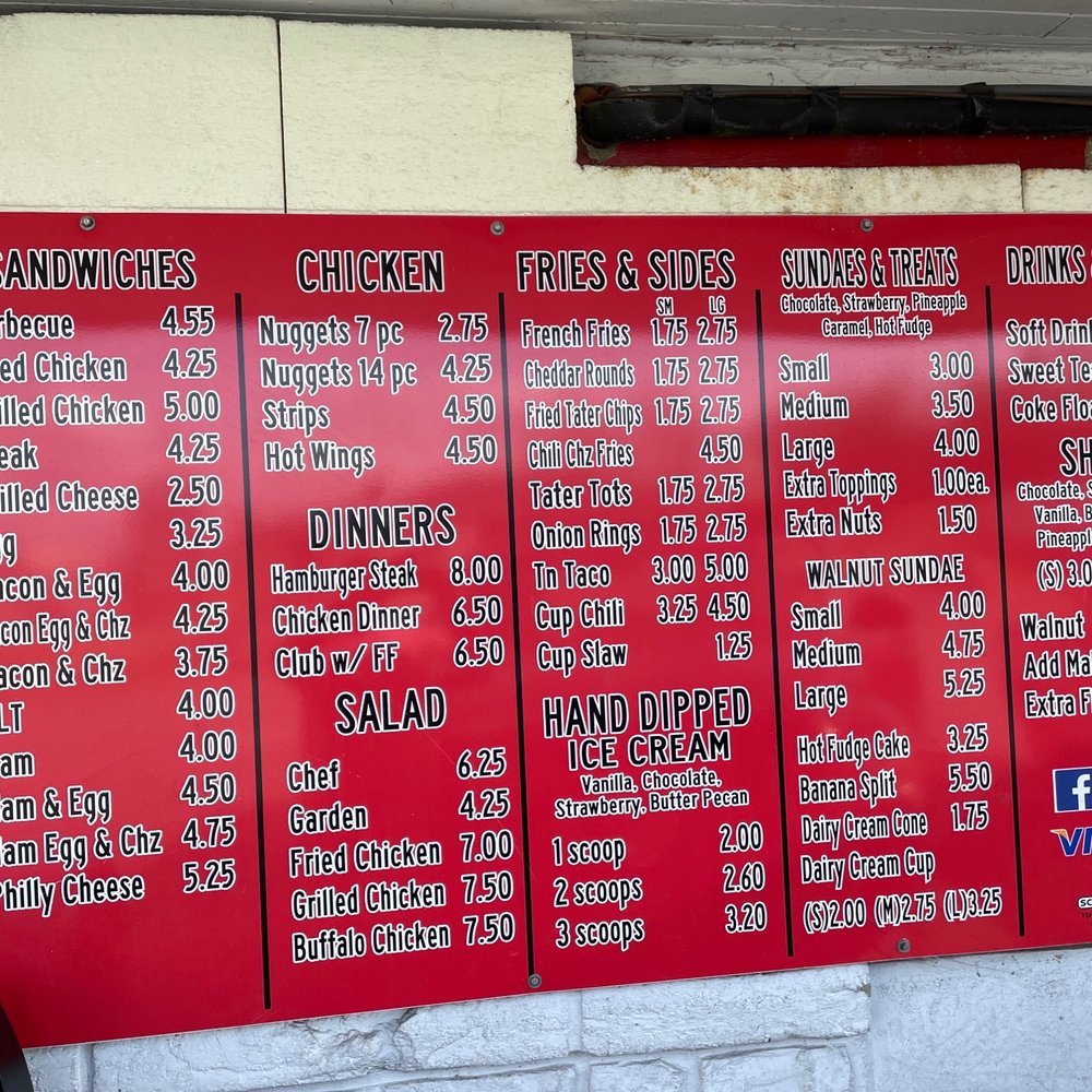 a menu on a wall a menu on a wall