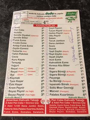 Menu photo 1 Dodo Cafe Istanbul, 34 Menu photo 1 Dodo Cafe Istanbul, 34