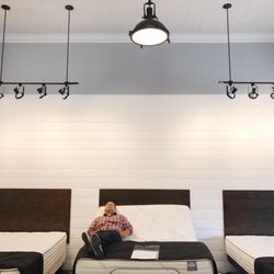 Mattress Makers - Taking a quick snooze on his 10 minute break.