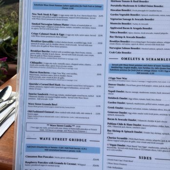 Wave Street Café - Menu - Breakfast & Brunch Near Me - Monterey, California Wave Street Café - Menu - Breakfast & Brunch Near Me - Monterey, California