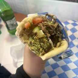 Falafel gyro with beef and lamb
