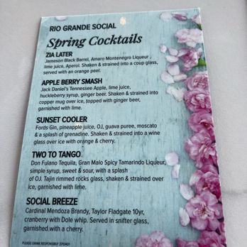 Rio Grande Social - Spring cocktail menu - Sports Bars Near Me - Albuquerque, New Mexico