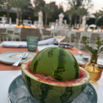 The Cove - White chocolate watermelon dessert - Mediterranean Near Me - Westlake Village, California