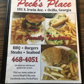 Peck's Place - Menu - Restaurants Near Me - Ocilla, Georgia Peck's Place - Menu - Restaurants Near Me - Ocilla, Georgia