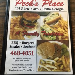 Peck's Place - Menu
