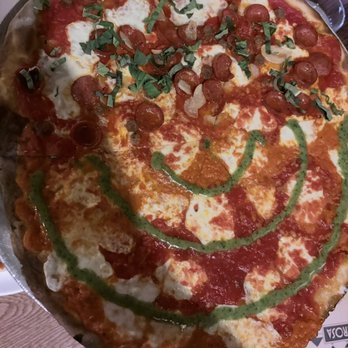 Rubirosa - Half Tye Die and half Rubirosa Supreme.  This is one solid pizza (or should I say they both are)! - Italian Near Me - New York, New York