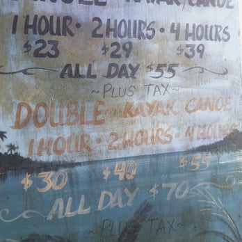 Topwater Kayak Outpost - Pricing sign - Rafting/Kayaking Near Me - Tierra Verde, Florida Topwater Kayak Outpost - Pricing sign - Rafting/Kayaking Near Me - Tierra Verde, Florida