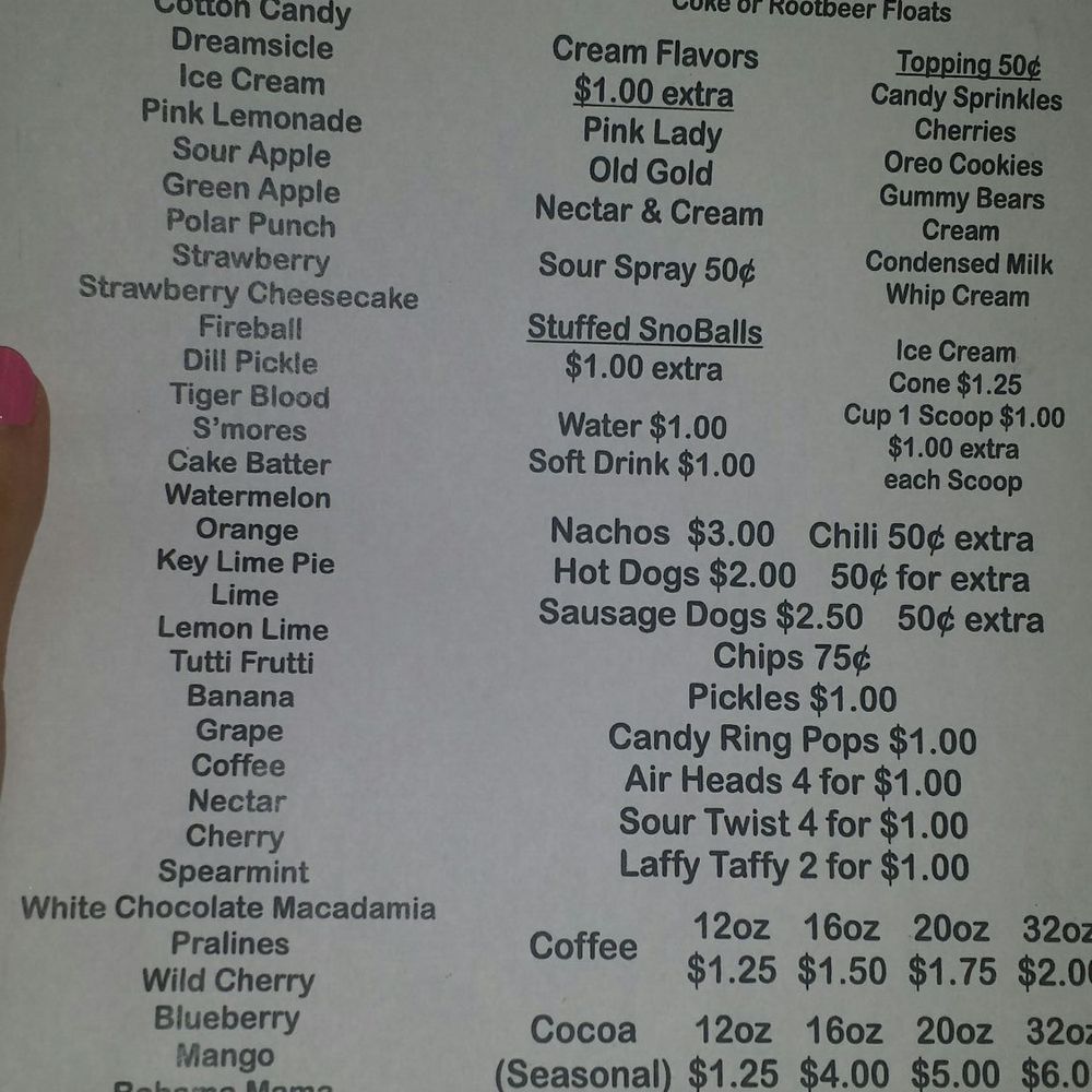 Lil Deb's Sno World - menu - Desserts Near Me - Gretna, Louisiana Lil Deb's Sno World - menu - Desserts Near Me - Gretna, Louisiana