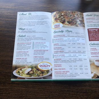 Grandmas NY Pizza - a menu on a table - Desserts Near Me - Cumming, Georgia
