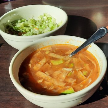 El Fenix - Bowl of El Fenix Famous Tortilla Soup Side salad - Tex-Mex Near Me - Burleson, Texas