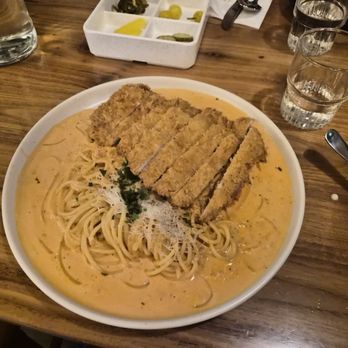 Golden Wang Donkatsu - Rosé Pasta with Donkatsu - Asian Fusion Near Me - Dublin, California Golden Wang Donkatsu - Rosé Pasta with Donkatsu - Asian Fusion Near Me - Dublin, California
