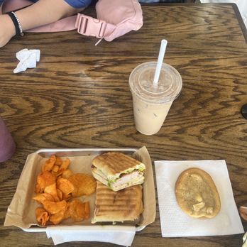Ginaveve's Main Street Bean - Turkey avocado panini, chips, a white macadamia cookie, and an iced chai tea latte - Coffee & Tea Near Me - Safford, Arizona Ginaveve's Main Street Bean - Turkey avocado panini, chips, a white macadamia cookie, and an iced chai tea latte - Coffee & Tea Near Me - Safford, Arizona